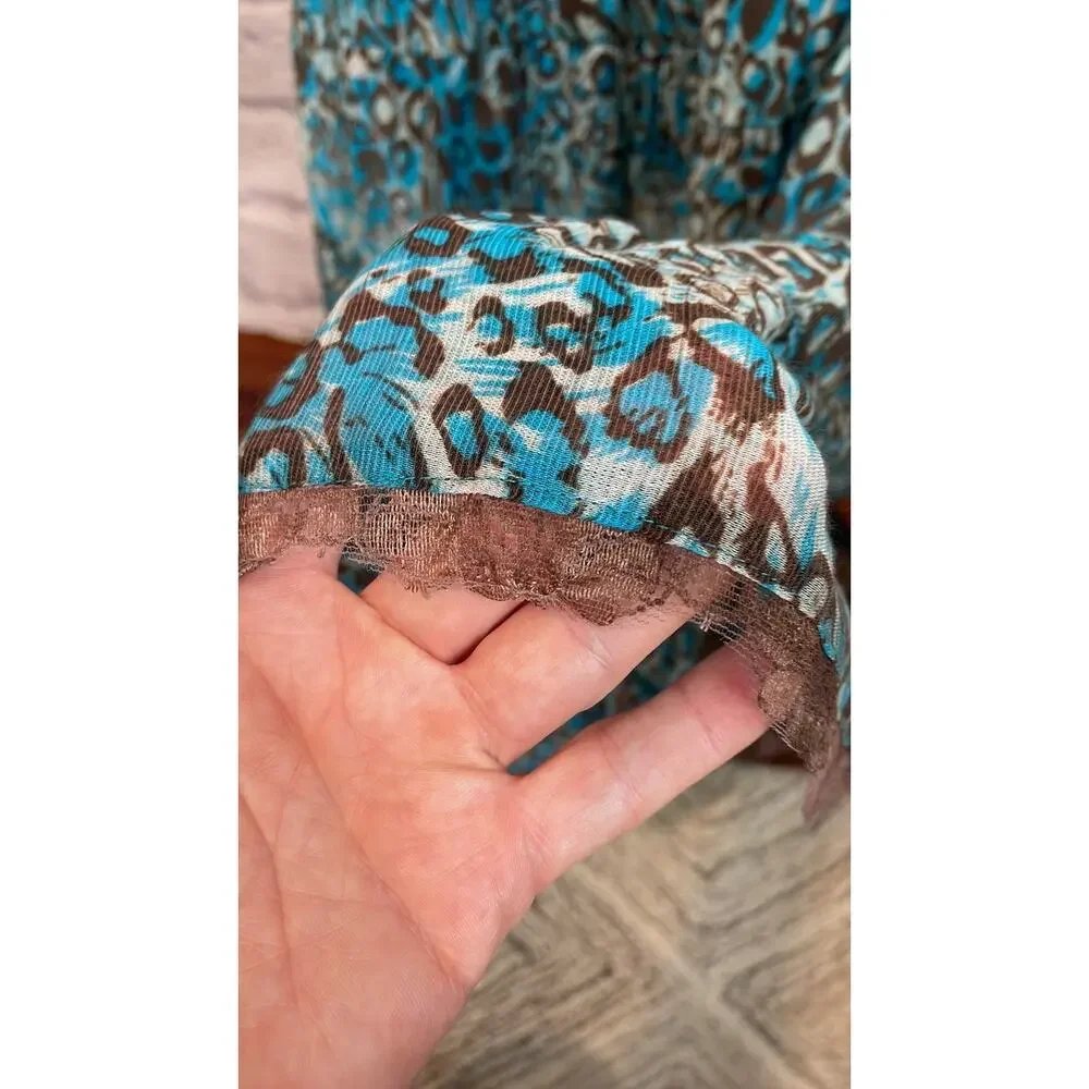Vintage Animal Print Tiered Maxi Skirt